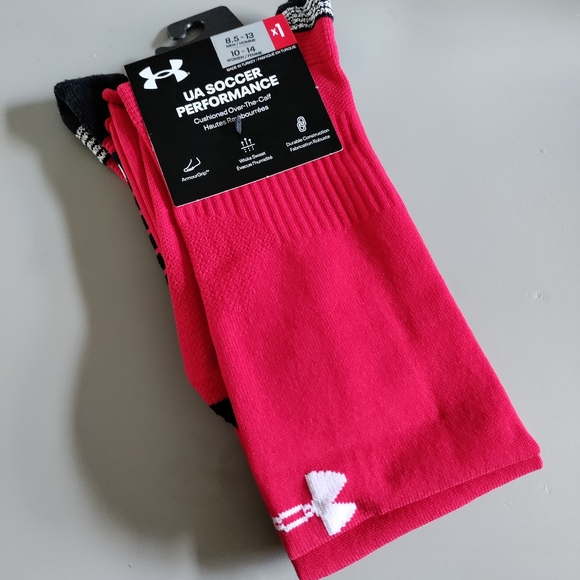 Under Armour OTC soccer Over the calf performance sport athletic sock red NWT - Picture 2 of 11